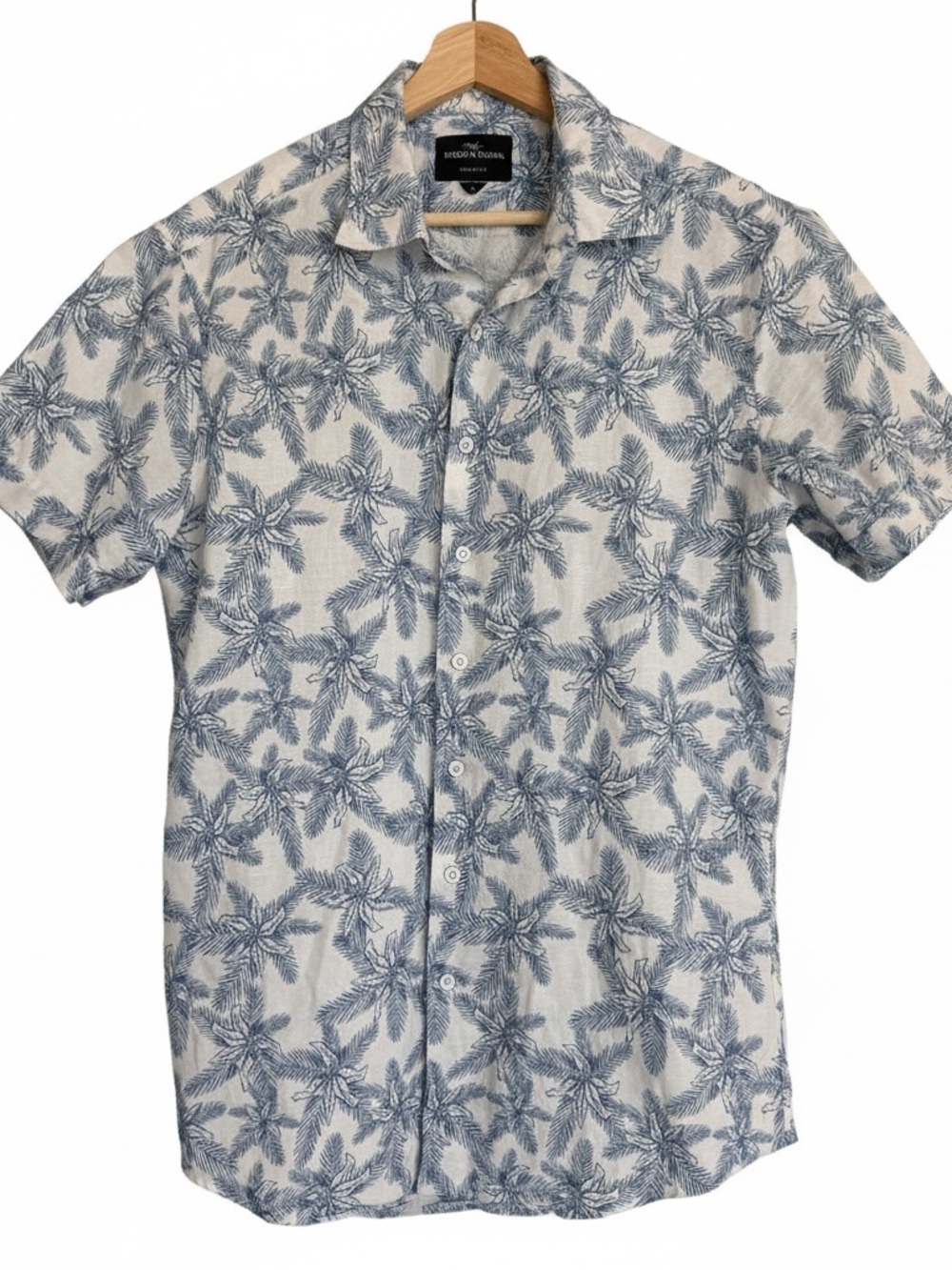 Rodd & Gunn Sports Fit Shirt Men’s M Blue Palm Tropical Short Sleeve